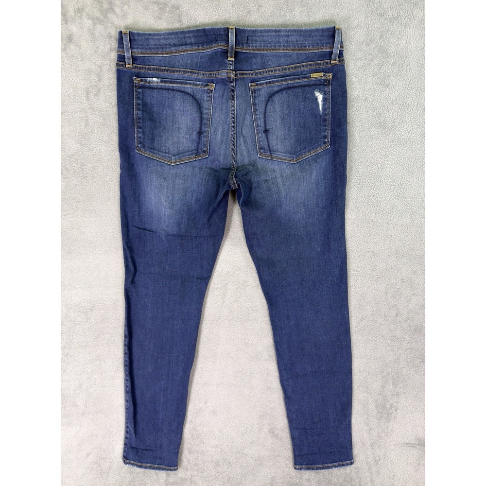 Fidelity Jeans Womens 32 Blue Mila Mid Rise Ankle Slim Distressed Denim Stretch - Picture 2 of 10